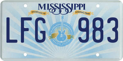 MS license plate LFG983