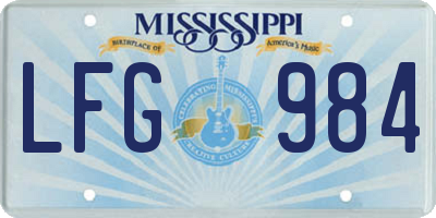 MS license plate LFG984