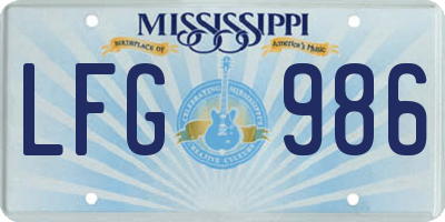 MS license plate LFG986