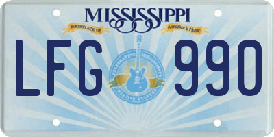 MS license plate LFG990