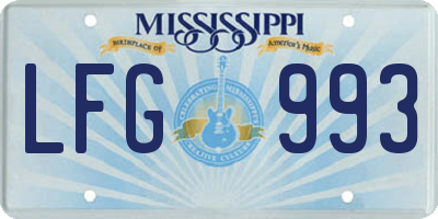 MS license plate LFG993