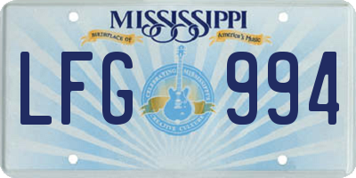 MS license plate LFG994