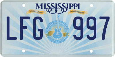 MS license plate LFG997
