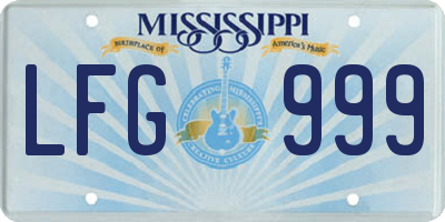 MS license plate LFG999