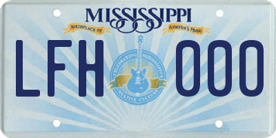MS license plate LFH000