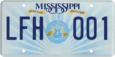 MS license plate LFH001