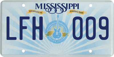 MS license plate LFH009