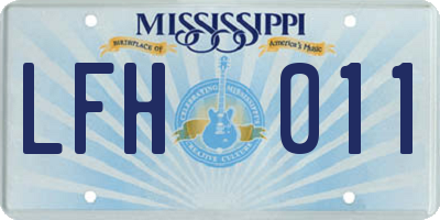 MS license plate LFH011