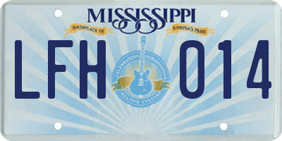 MS license plate LFH014