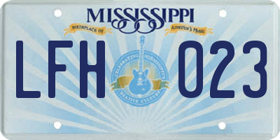 MS license plate LFH023