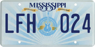 MS license plate LFH024