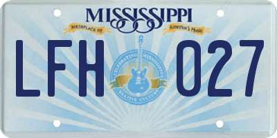 MS license plate LFH027