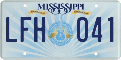 MS license plate LFH041