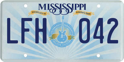 MS license plate LFH042