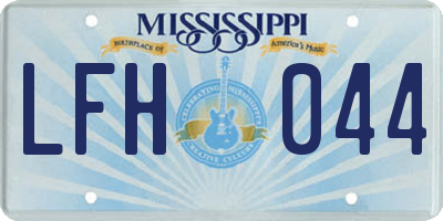 MS license plate LFH044
