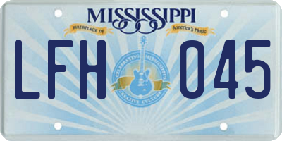 MS license plate LFH045