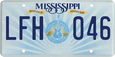 MS license plate LFH046