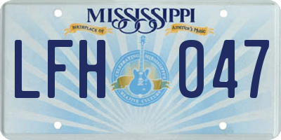 MS license plate LFH047