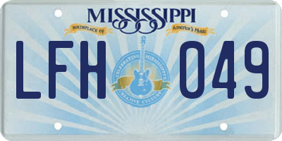 MS license plate LFH049