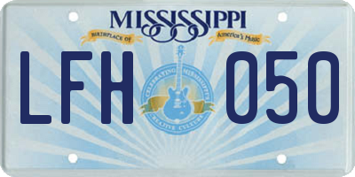 MS license plate LFH050