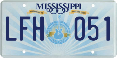 MS license plate LFH051