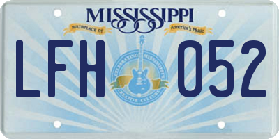 MS license plate LFH052