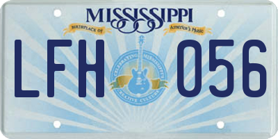 MS license plate LFH056