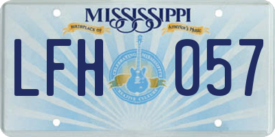 MS license plate LFH057
