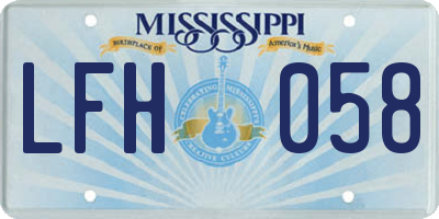 MS license plate LFH058