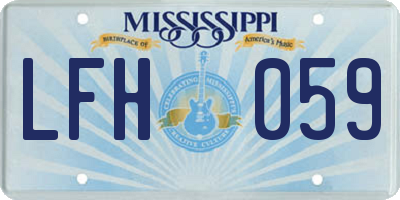 MS license plate LFH059