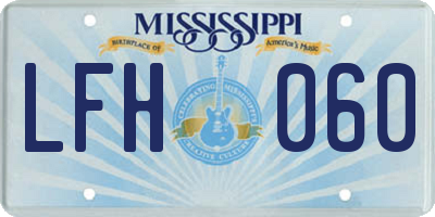 MS license plate LFH060