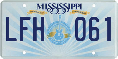 MS license plate LFH061