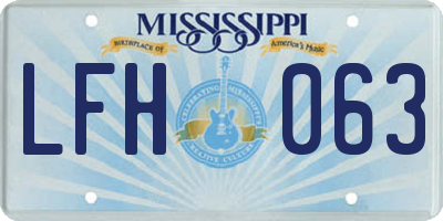 MS license plate LFH063