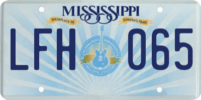 MS license plate LFH065