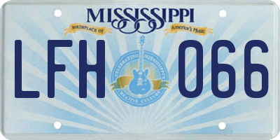 MS license plate LFH066