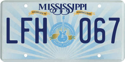 MS license plate LFH067