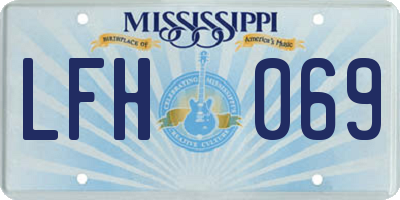 MS license plate LFH069