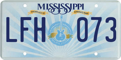 MS license plate LFH073
