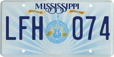 MS license plate LFH074