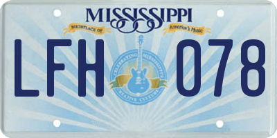MS license plate LFH078