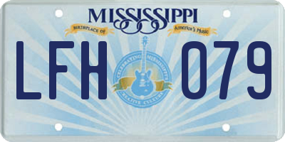 MS license plate LFH079