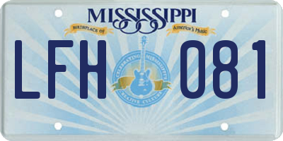 MS license plate LFH081