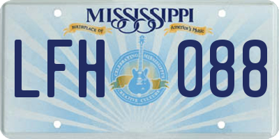 MS license plate LFH088