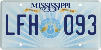 MS license plate LFH093