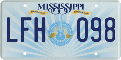 MS license plate LFH098