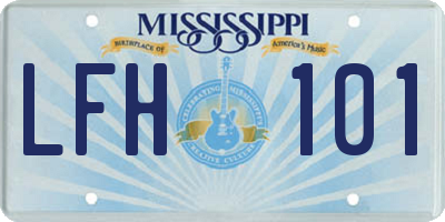 MS license plate LFH101
