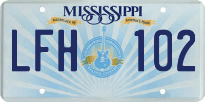 MS license plate LFH102