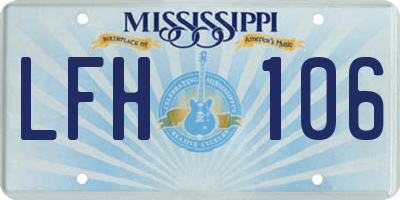 MS license plate LFH106