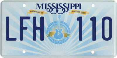 MS license plate LFH110