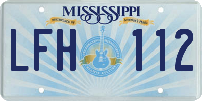 MS license plate LFH112